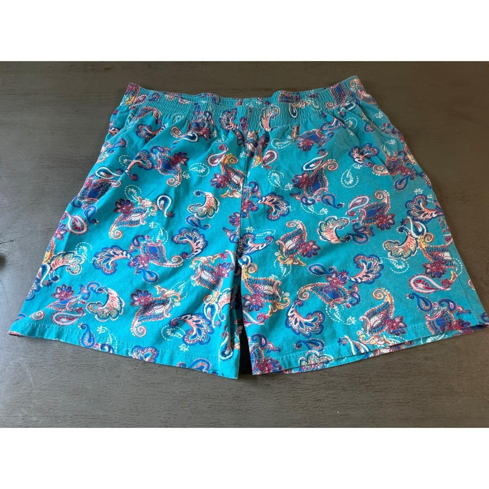 blue paisley WOMAN WITHIN  plus size shorts size XXL 2X  26 28